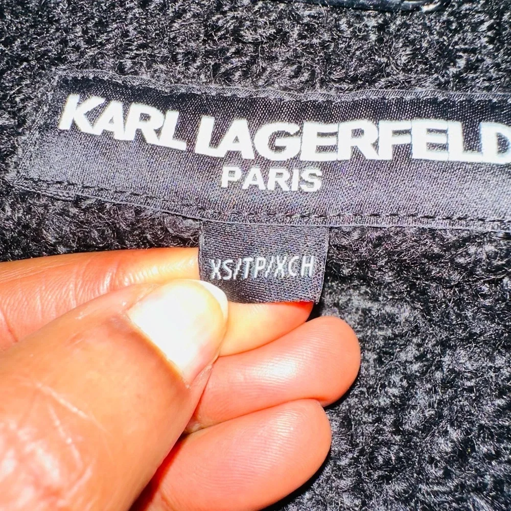 KARL LAGERFELD Black Long Double Breasted Coat